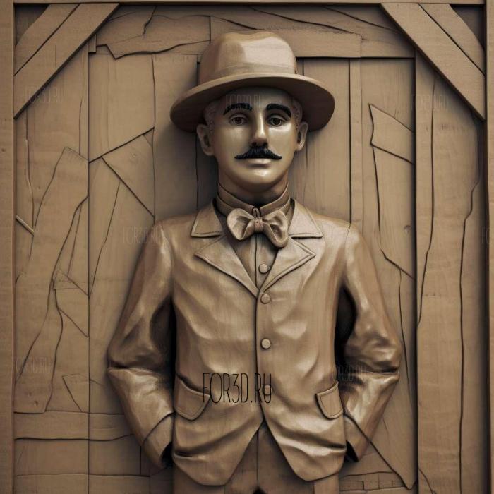 Charlie Chaplin 2 stl model for CNC